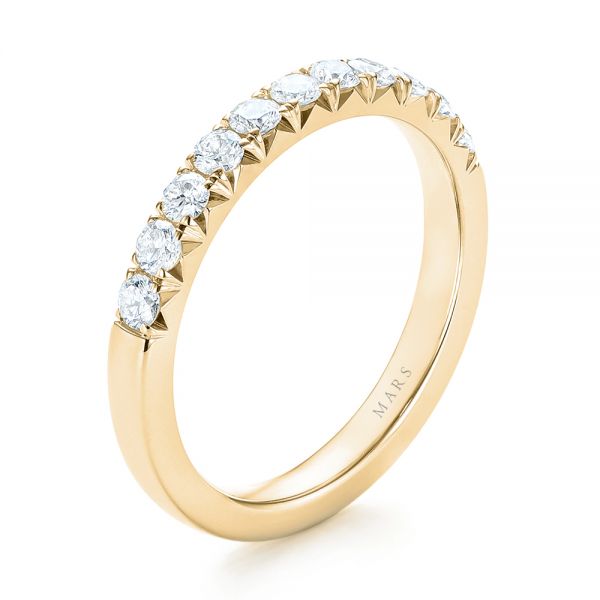 14k Yellow Gold 14k Yellow Gold French Cut Diamond Wedding Band - Three-Quarter View -  103704