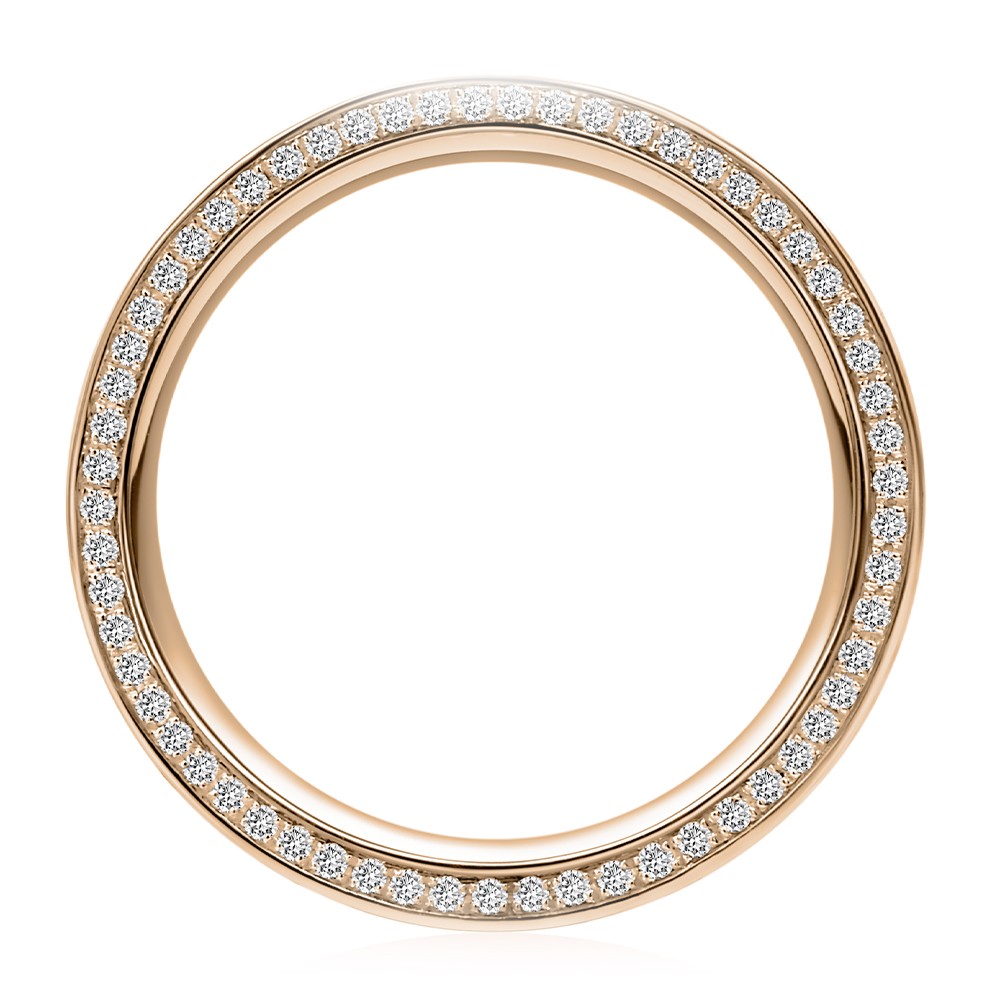 14k Rose Gold 14k Rose Gold Full Pave Diamond Wedding Band - Front View -  108544 - Thumbnail