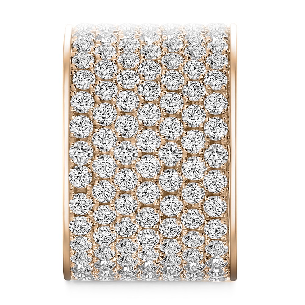 14k Rose Gold 14k Rose Gold Full Pave Diamond Wedding Band - Side View -  108544 - Thumbnail