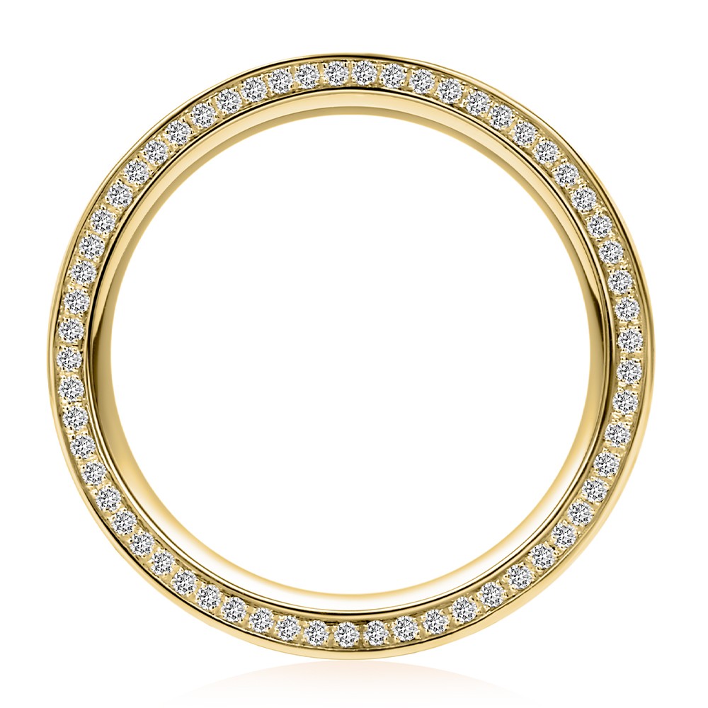 18k Yellow Gold 18k Yellow Gold Full Pave Diamond Wedding Band - Front View -  108544 - Thumbnail
