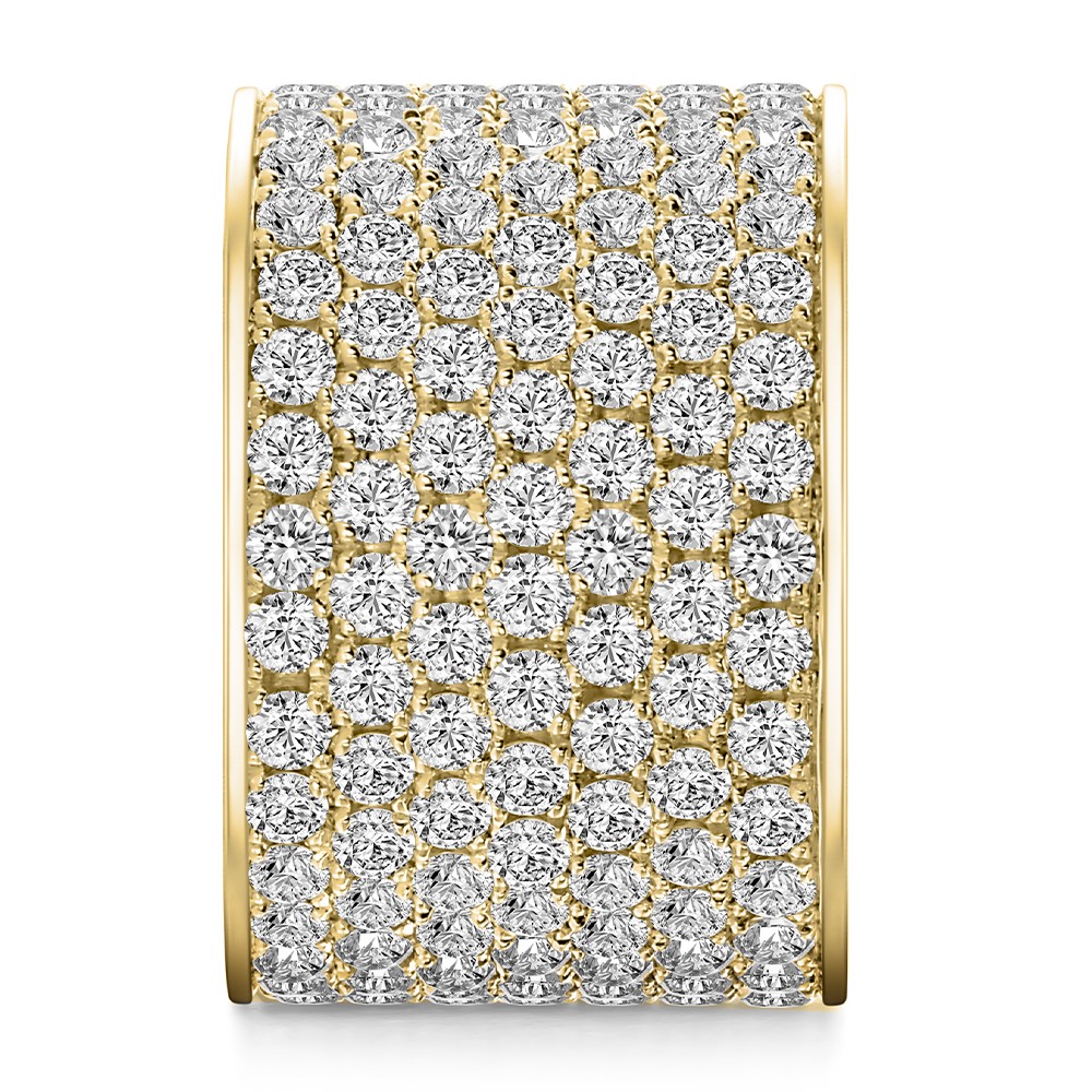 18k Yellow Gold 18k Yellow Gold Full Pave Diamond Wedding Band - Side View -  108544 - Thumbnail