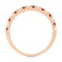 14k Rose Gold Garnet And Diamond Wedding Band - Front View -  104593 - Thumbnail