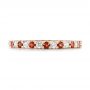 14k Rose Gold Garnet And Diamond Wedding Band - Top View -  104593 - Thumbnail
