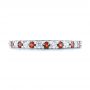 18k White Gold 18k White Gold Garnet And Diamond Wedding Band - Top View -  104593 - Thumbnail