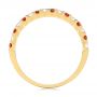 18k Yellow Gold 18k Yellow Gold Garnet And Diamond Wedding Band - Front View -  104593 - Thumbnail