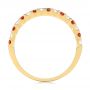 18k Yellow Gold 18k Yellow Gold Garnet And Diamond Wedding Band - Front View -  104593 - Thumbnail