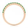 14k Rose Gold 14k Rose Gold Green Emerald Wedding Band - Front View -  104591 - Thumbnail