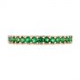 18k Rose Gold 18k Rose Gold Green Emerald Wedding Band - Top View -  104591 - Thumbnail