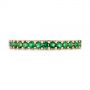 18k Rose Gold 18k Rose Gold Green Emerald Wedding Band - Top View -  104591 - Thumbnail