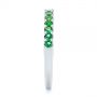  Platinum Platinum Green Emerald Wedding Band - Side View -  104591 - Thumbnail