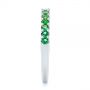 14k White Gold 14k White Gold Green Emerald Wedding Band - Side View -  104591 - Thumbnail