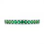 14k White Gold 14k White Gold Green Emerald Wedding Band - Top View -  104591 - Thumbnail