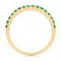 14k Yellow Gold Green Emerald Wedding Band - Front View -  104591 - Thumbnail