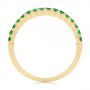 18k Yellow Gold 18k Yellow Gold Green Emerald Wedding Band - Front View -  104591 - Thumbnail