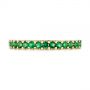 18k Yellow Gold 18k Yellow Gold Green Emerald Wedding Band - Top View -  104591 - Thumbnail