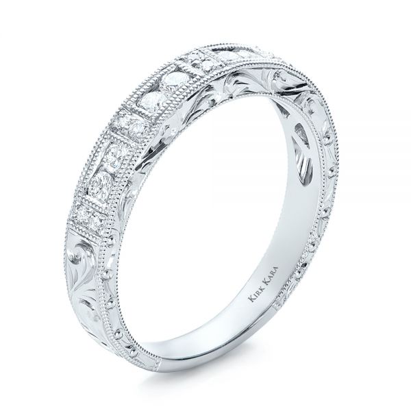 Hand Engraved Diamond Wedding Band - Kirk Kara - Image