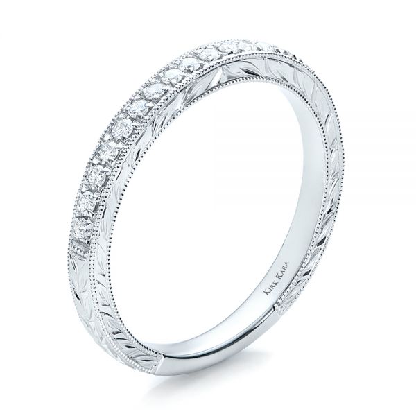 Hand Engraved Diamond Wedding Band - Kirk Kara - Image