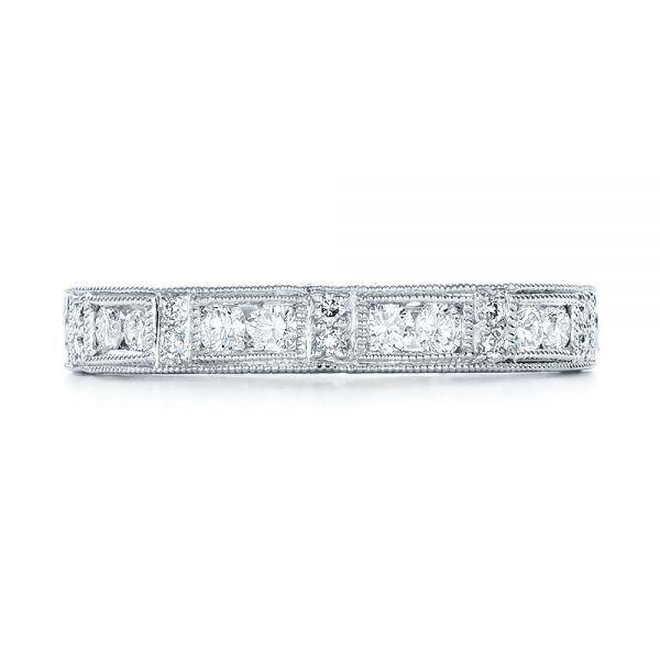 Hand Engraved Diamond Wedding Band - Kirk Kara - Top View -  100467