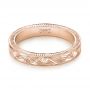 18k Rose Gold 18k Rose Gold Hand-engraved Wedding Band - Flat View -  103495 - Thumbnail