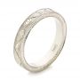 18k White Gold 18k White Gold Hand-engraved Wedding Band - Three-Quarter View -  103495 - Thumbnail