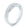 14k White Gold Hand Engraved Wedding Ring - Kirk Kara