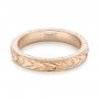 18k Rose Gold 18k Rose Gold Hand-engraved Women's Wedding Band - Flat View -  103513 - Thumbnail