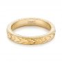 18k Yellow Gold 18k Yellow Gold Hand-engraved Women's Wedding Band - Flat View -  103513 - Thumbnail