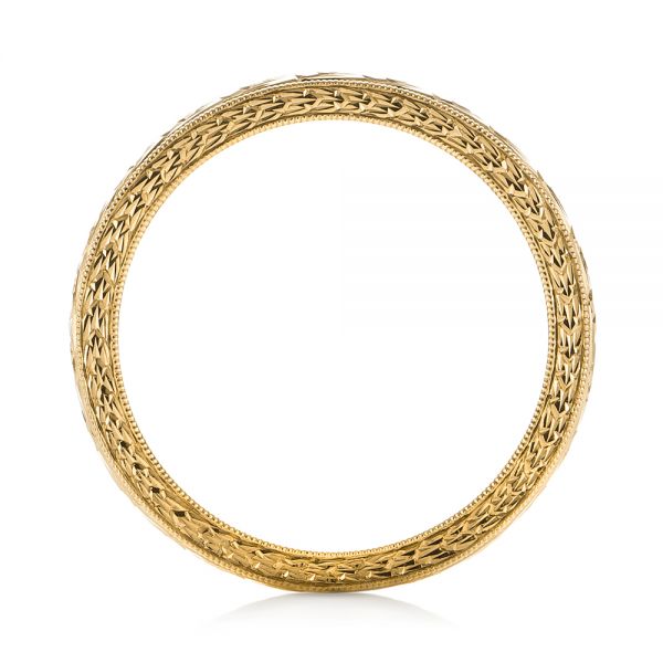 18k Yellow Gold 18k Yellow Gold Hand-engraved Women's Wedding Band - Front View - 103513