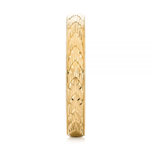 18k Yellow Gold 18k Yellow Gold Hand-engraved Women's Wedding Band - Side View - 103513