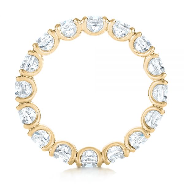 18k Yellow Gold 18k Yellow Gold Ideal Square Eternity Wedding Band - Front View - 103370