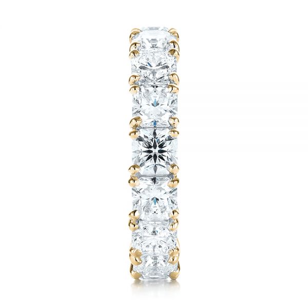 18k Yellow Gold 18k Yellow Gold Ideal Square Eternity Wedding Band - Side View - 103370