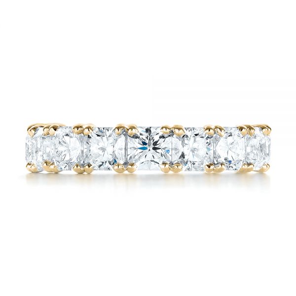 18k Yellow Gold 18k Yellow Gold Ideal Square Eternity Wedding Band - Top View - 103370