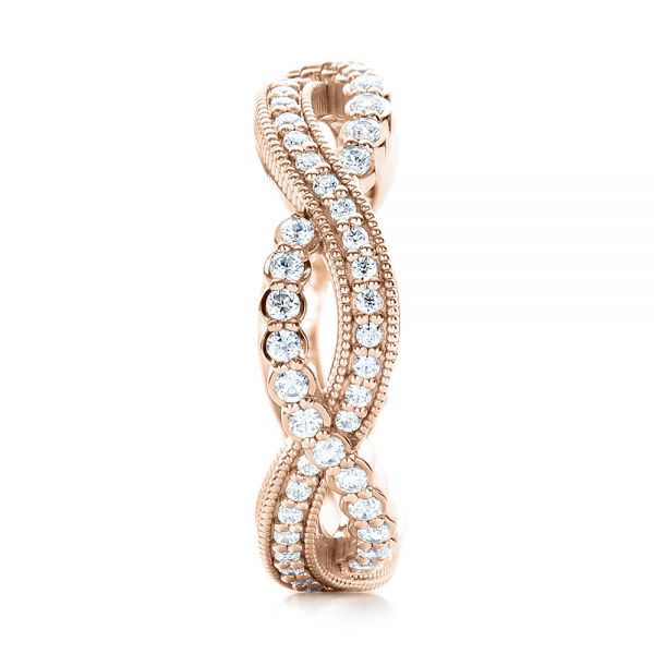 14k Rose Gold 14k Rose Gold Infinity Diamond Stackable Eternity Band - Side View -  101931