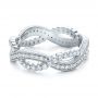 14k White Gold Infinity Diamond Stackable Eternity Band - Flat View -  101931 - Thumbnail