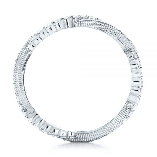 14k White Gold Infinity Diamond Stackable Eternity Band - Front View -  101931