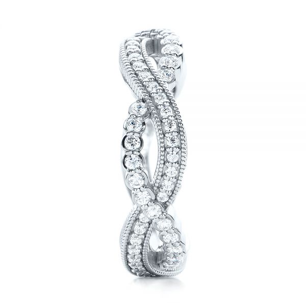 14k White Gold Infinity Diamond Stackable Eternity Band - Side View -  101931