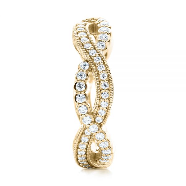 14k Yellow Gold 14k Yellow Gold Infinity Diamond Stackable Eternity Band - Side View -  101931