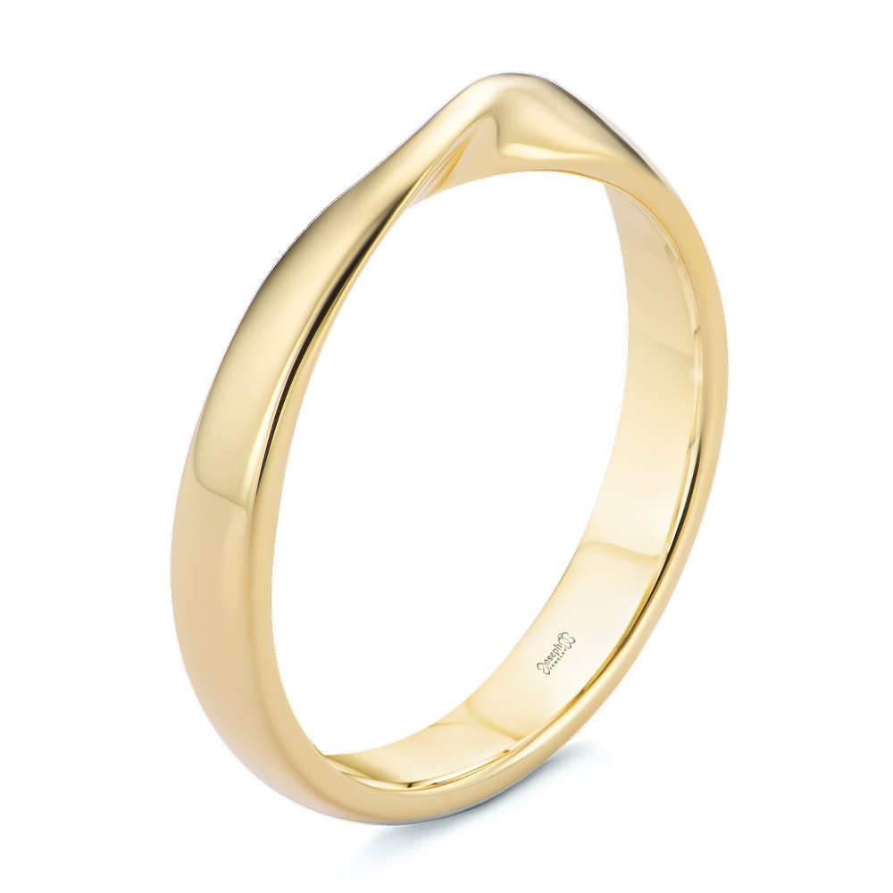 14k Yellow Gold Infinity Petite Twist Wedding Band - Three-Quarter View -  108044