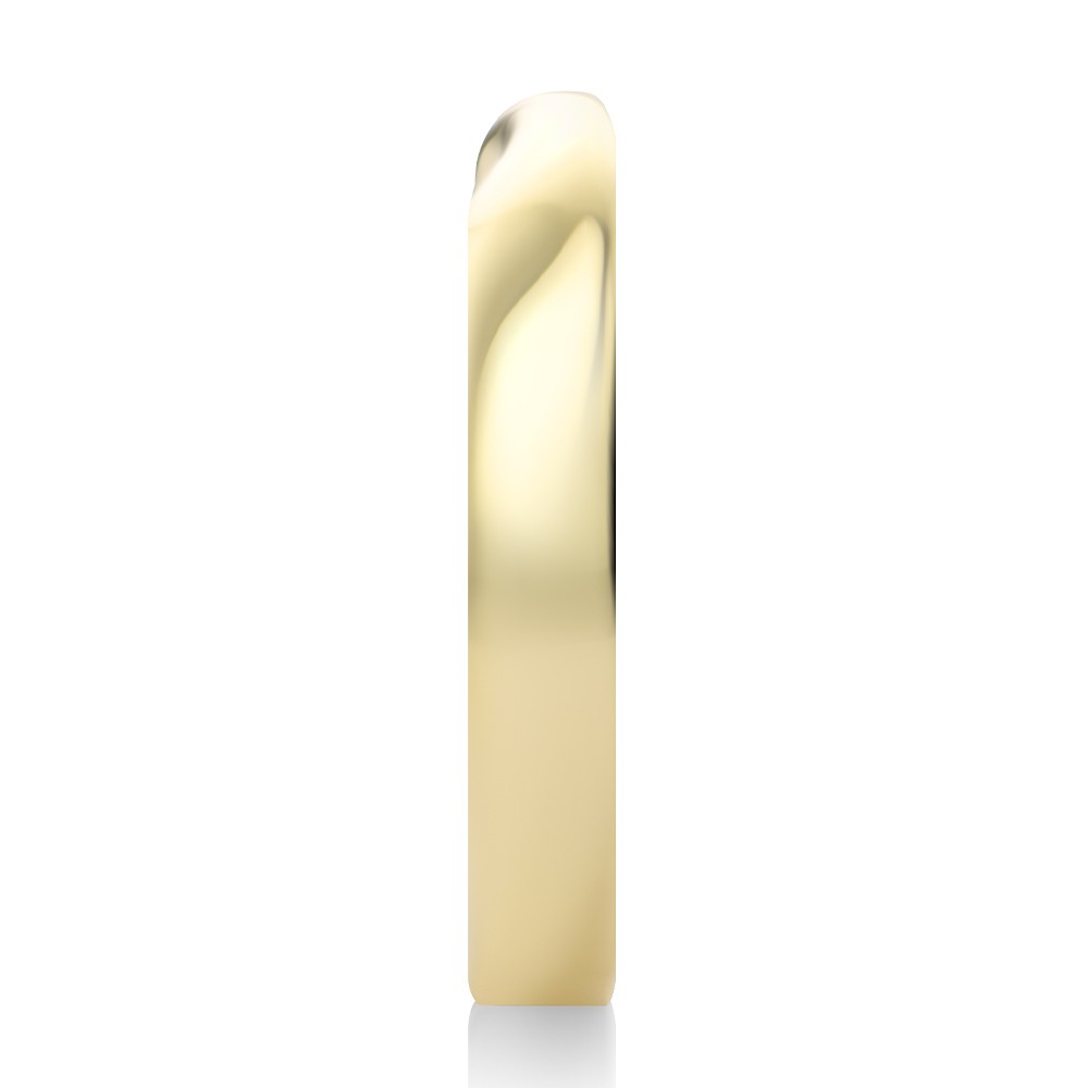 14k Yellow Gold Infinity Petite Twist Wedding Band - Side View -  108044 - Thumbnail