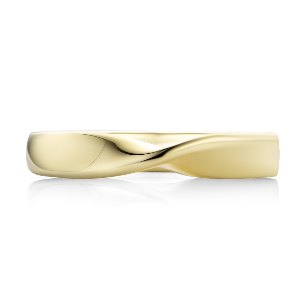 14k Yellow Gold Infinity Petite Twist Wedding Band - Top View -  108044 - Thumbnail