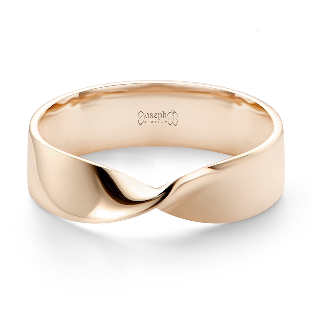 14k Rose Gold 14k Rose Gold Infinity Twist Wedding Band - Flat View -  108037