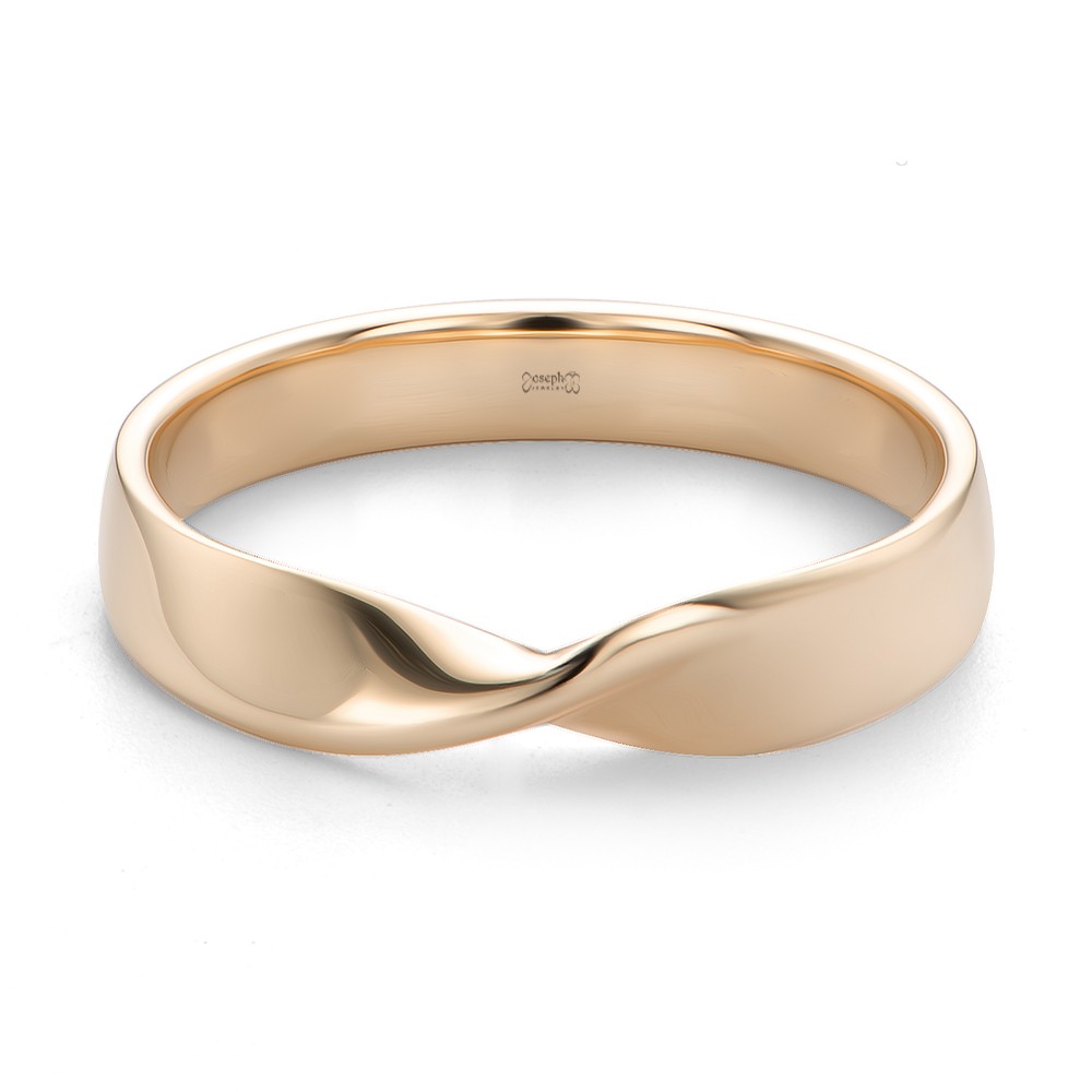 18k Rose Gold 18k Rose Gold Infinity Twist Wedding Band - Flat View -  108044