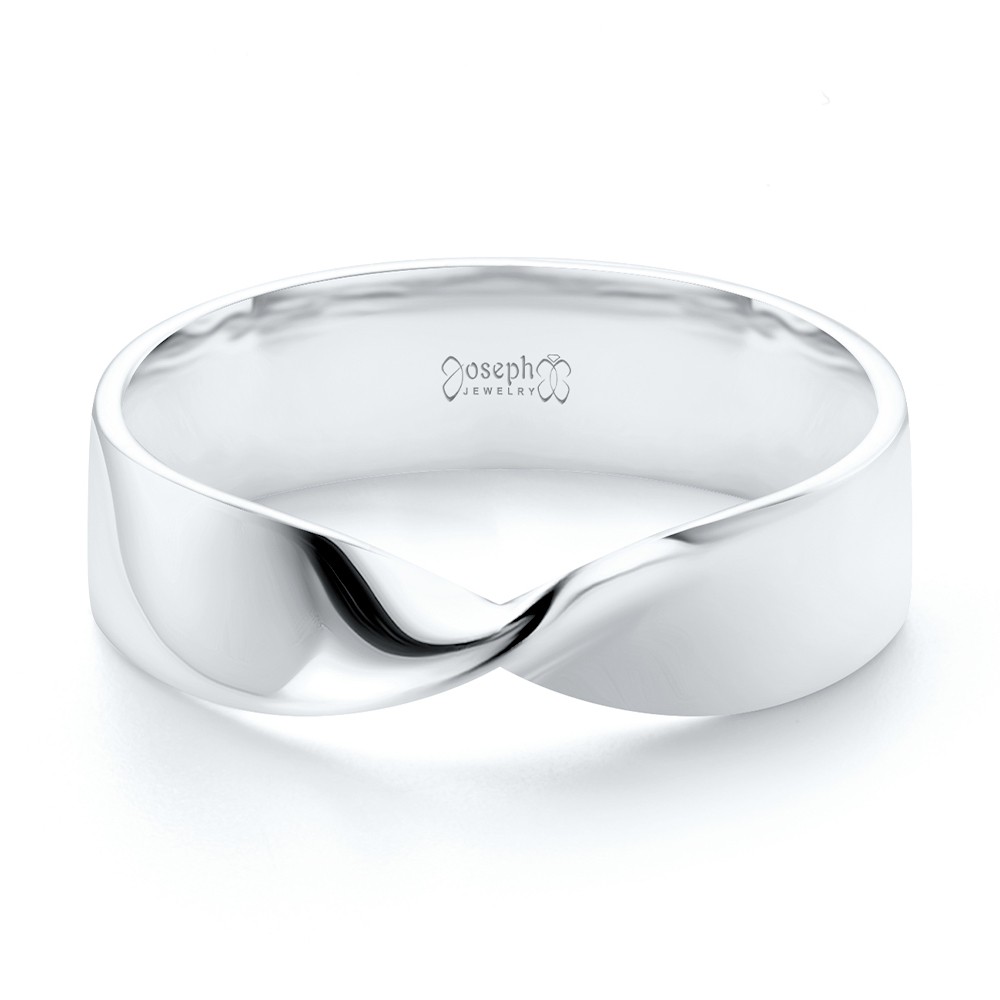  Platinum Platinum Infinity Twist Wedding Band - Flat View -  108037