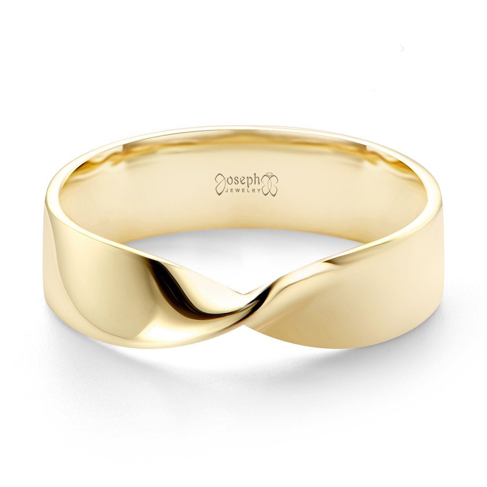 14k Yellow Gold 14k Yellow Gold Infinity Twist Wedding Band - Flat View -  108037