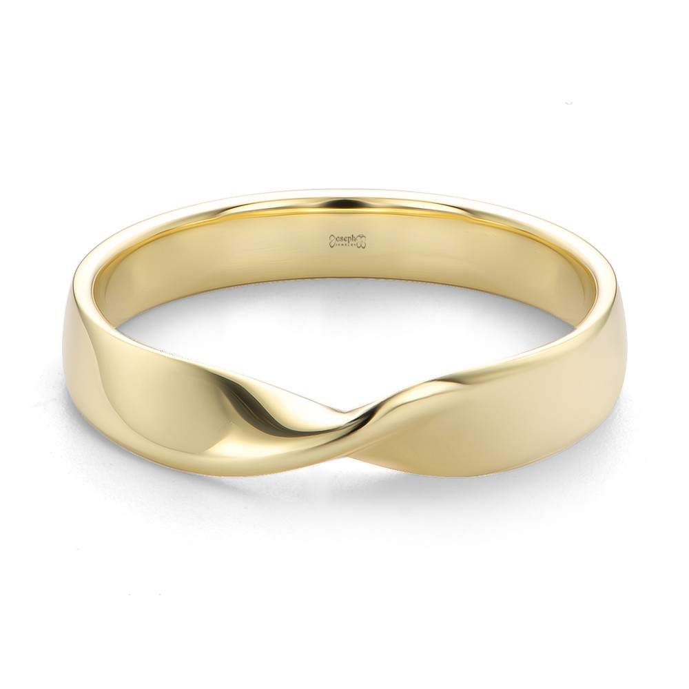 14k Yellow Gold Infinity Twist Wedding Band - Flat View -  108044