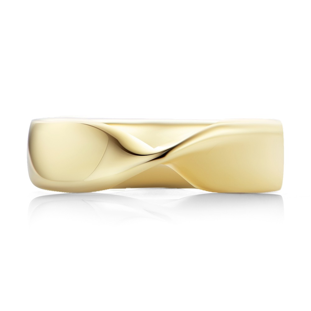 14k Yellow Gold 14k Yellow Gold Infinity Twist Wedding Band - Top View -  108037