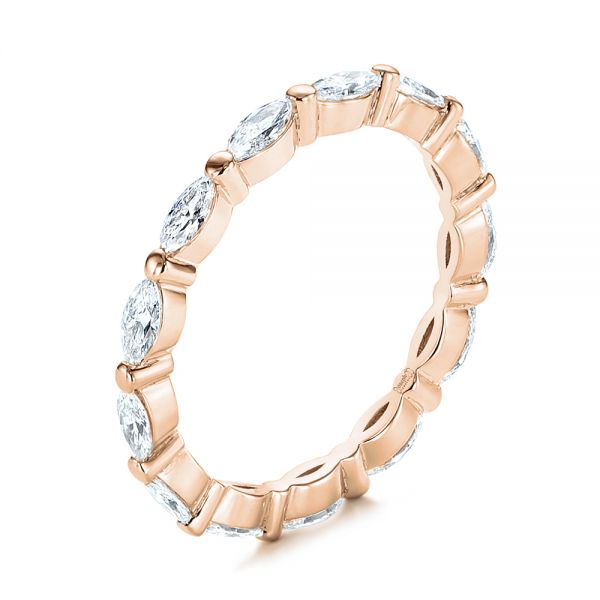 14k Rose Gold 14k Rose Gold Marquise Diamond Eternity Wedding Band - Three-Quarter View -  105187