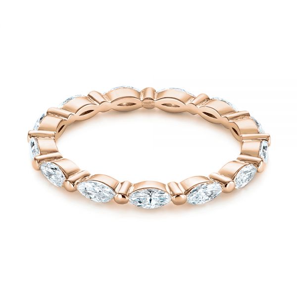 14k Rose Gold 14k Rose Gold Marquise Diamond Eternity Wedding Band - Flat View -  105187