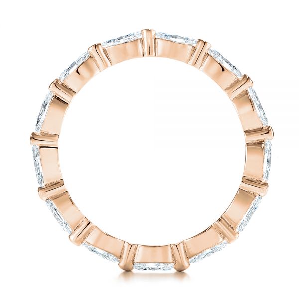 18k Rose Gold 18k Rose Gold Marquise Diamond Eternity Wedding Band - Front View - 105187