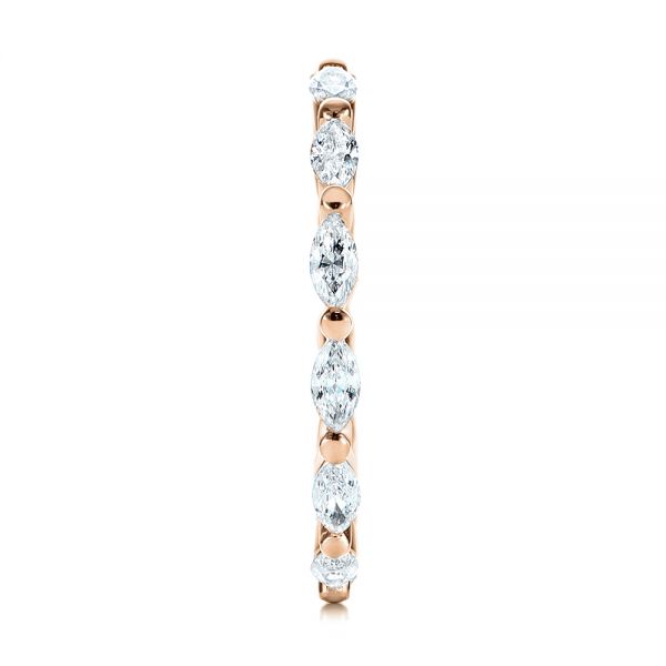 14k Rose Gold 14k Rose Gold Marquise Diamond Eternity Wedding Band - Side View -  105187